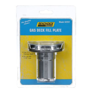 Seachoice 32251 Stainless Steel Deck Fill With Cap (Chain Tether) For 1-1/2