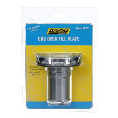 Seachoice 32251 Stainless Steel Deck Fill With Cap (Chain Tether) For 1-1/2" Hose