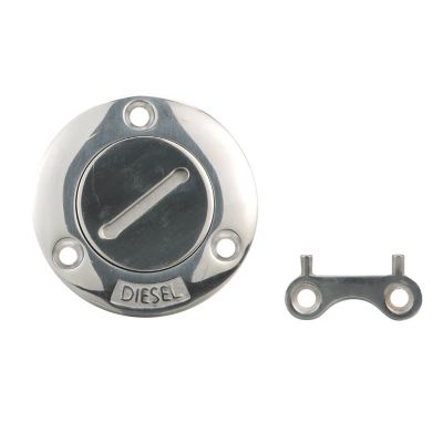 Seachoice 32261 Stainless Steel Deck Fill With Cap (Chain Tether) For 1-1/2