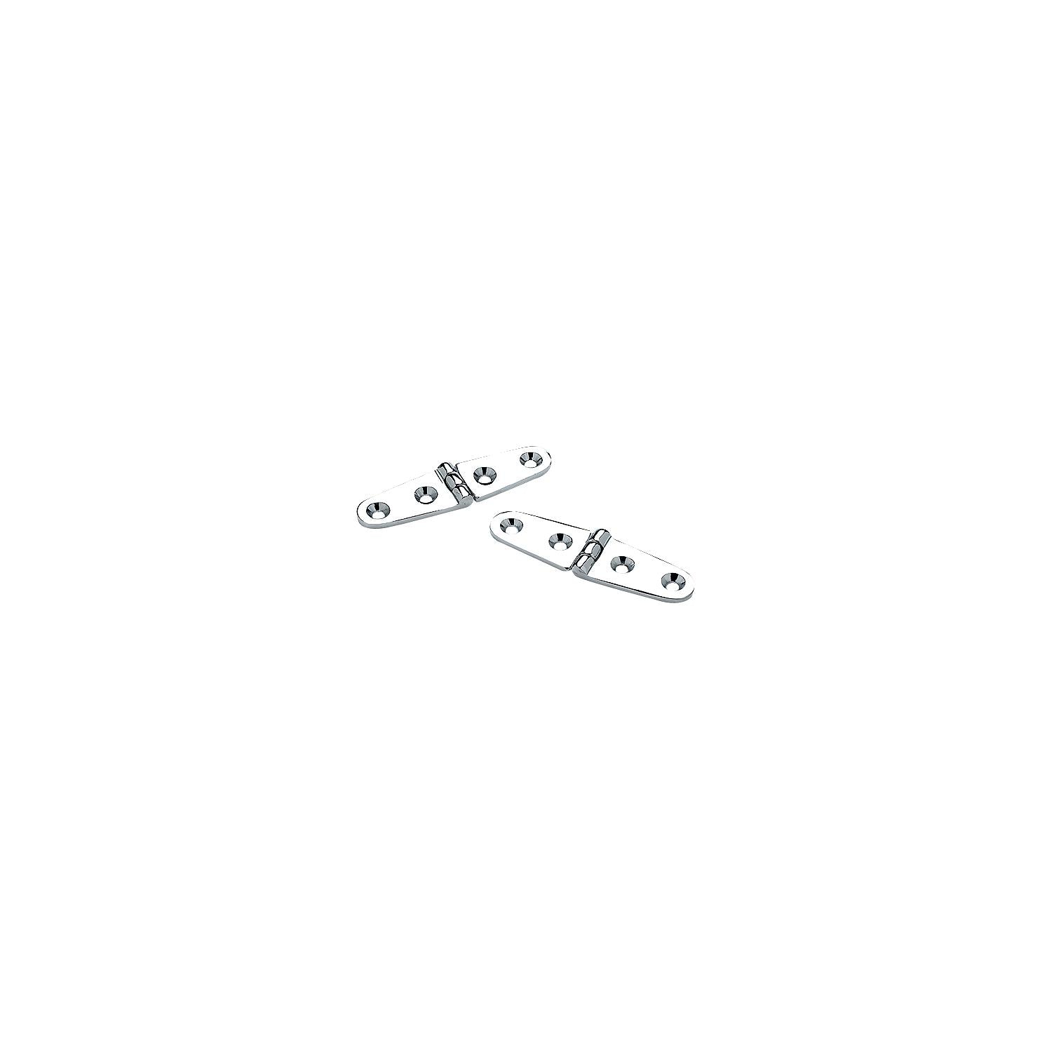 Seachoice 33821 Chrome Plated Brass Strap Hinges (1 Pair Per Pack)