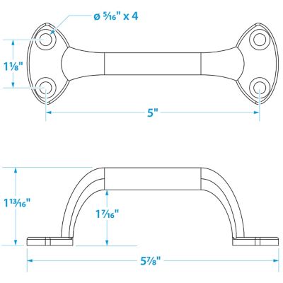 Seachoice 50-37501 Chrome Plated Zinc Transom Handle 6
