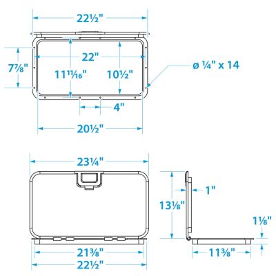 Seachoice 39201 Polypropylene Offshore Hatch - 10-3/8 Inch x 20-1/2 ID White