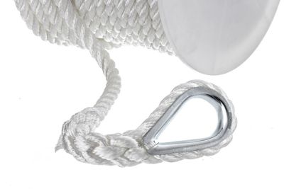 Seachoice 40731 3-Strand Twisted Nylon Anchor Line - White, 1/2" x 100'