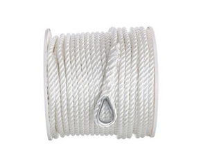 Seachoice 40781 3-Strand Twisted Nylon Anchor Line - White, 1/2