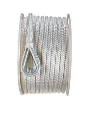 Seachoice 42101 Double Braid Nylon Anchor Line, White