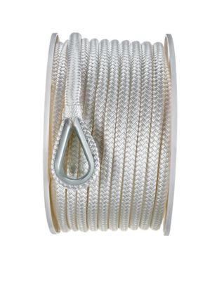 Seachoice 42101 Double Braid Nylon Anchor Line, White