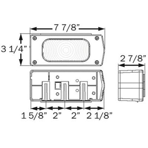 Seachoice ST36RSSCH Waterproof Universal Mount Combination Tail Light 7-Function, Passenger Side