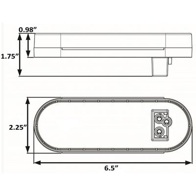 Seachoice STL12RKSCH 52831 LED 6" Oval Sealed Tail Light Kit For Flush Mount