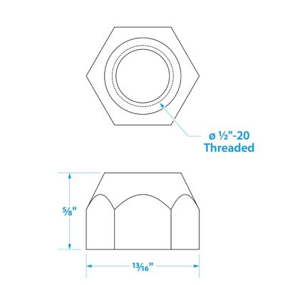 Seachoice 53911 Spare Lug Nuts 1/2-20 (5 Per Pack)