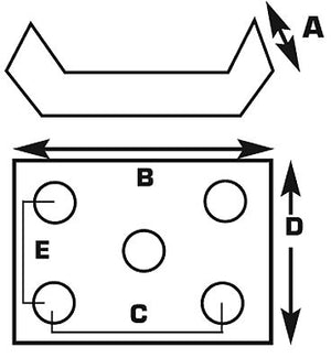 Seachoice 55161 SeaChoice 50-55161 Heavy-Duty Axle U-Bolt Plate