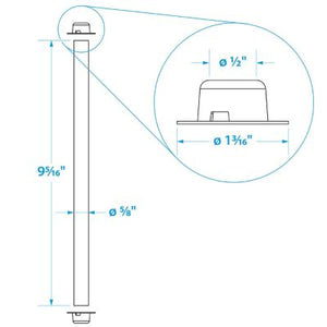 Seachoice 55771 Zinc Plated Steel Roller Shaft Includes 2 Pal Nuts