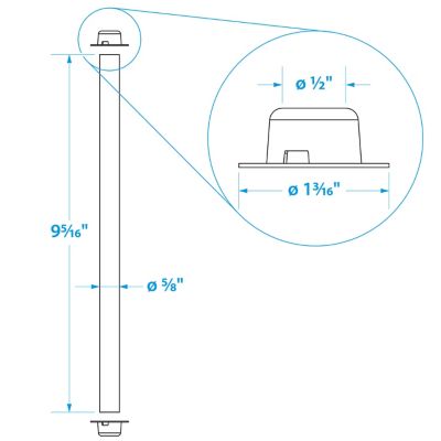 Seachoice 55771 Zinc Plated Steel Roller Shaft Includes 2 Pal Nuts