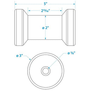 Seachoice 56190 Spool Roller-5 -5/8 Id(Bulk)