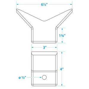 Seachoice 56260 Bow Stop-3 X3 -1/2 I.D.(Bulk)
