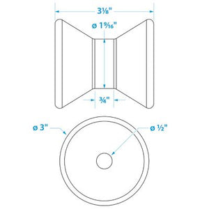 Seachoice 56300 Bow Roller, Bulk
