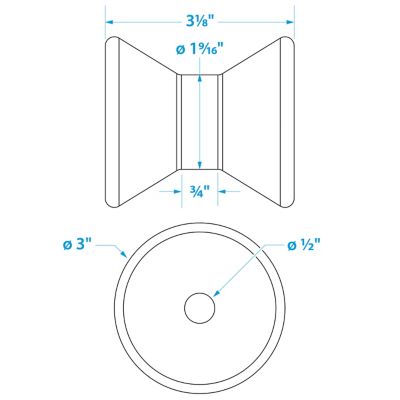 Seachoice 56300 Bow Roller, Bulk