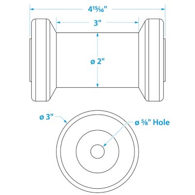 Seachoice 56520 Non-Marking TP Yellow Rubber Spool Roller