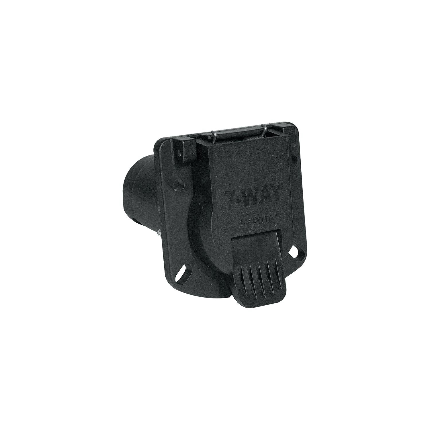 Seachoice 57981 7-Way Round RV Style Trailer Connector Car Side with Sealed Door