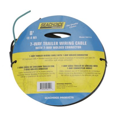 Seachoice 58111 7-Way Trailer Wiring 8' Cable With Molded Connector