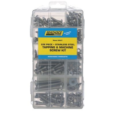 Seachoice KP5577SC Stainless Steel Tapping And Machine Screw Kit - 226 Piece