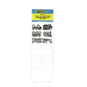 Seachoice KP7260SC 59439 Nickel Plated Brass Canvas Snap Kit With Tool - 48 Piece