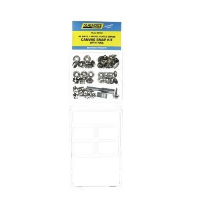 Seachoice KP7260SC 59439 Nickel Plated Brass Canvas Snap Kit With Tool - 48 Piece