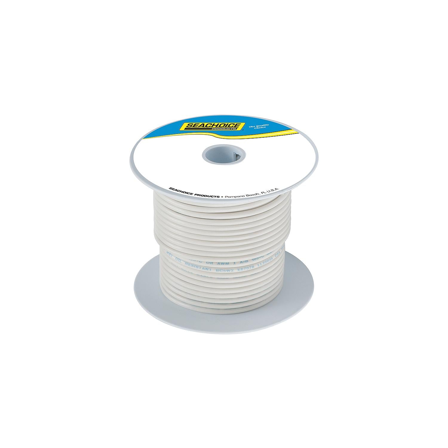 Seachoice 50-63069 63069 Tinned Copper Marine Wire, 10 AWG, White, 100'
