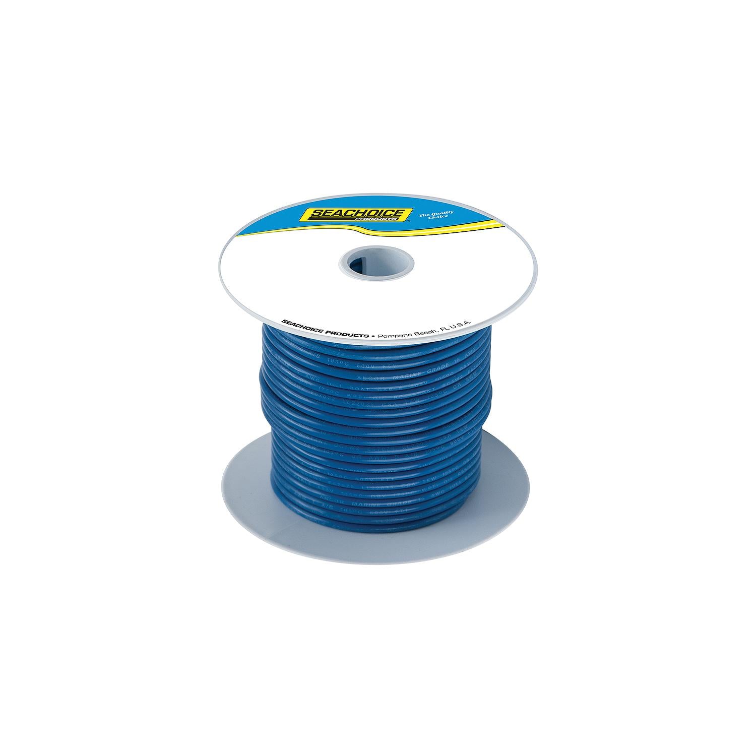 Seachoice 50-63111 63111 Tinned Copper Marine Wire, 14 AWG, Dark Blue, 100'