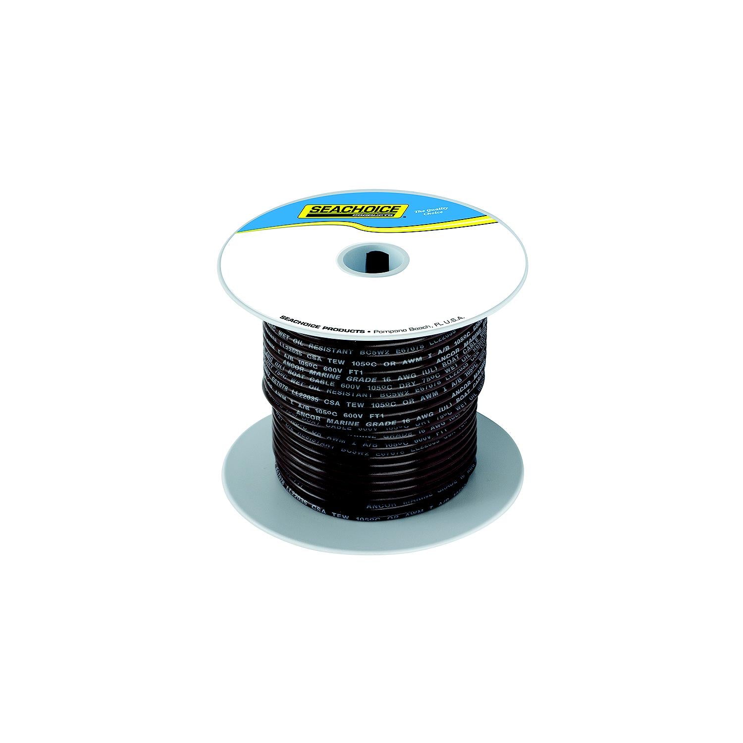 Seachoice 50-63113 63113 Tinned Copper Marine Wire, 14 AWG, Brown, 100'