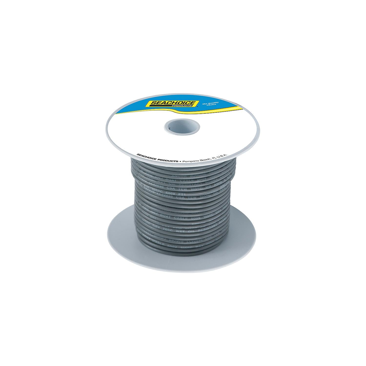 Seachoice 50-63114 63114 Tinned Copper Marine Wire, 14 AWG, Gray, 100'