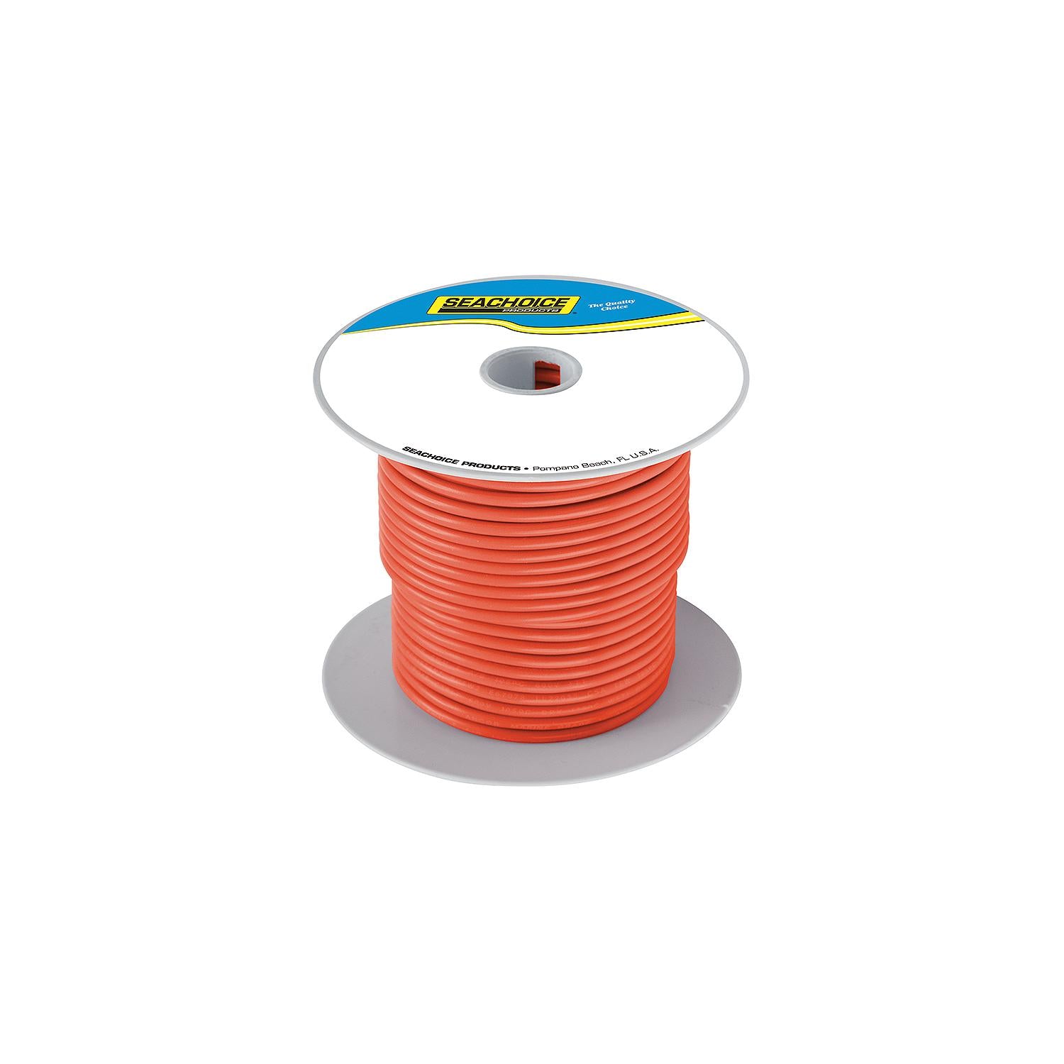 Seachoice 50-63116 63116 Tinned Copper Marine Wire, 14 AWG, Orange, 100'