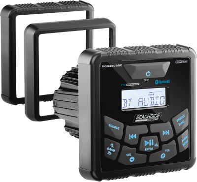 Seachoice MGR450BSC 72106 BluetoothÂ® In-Dash Marine Gauge Stereo, Square Face