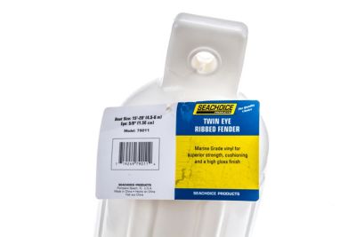 Seachoice DE79201S 79011 Twin Eye Ribbed Fender, White, 5.5 x 20"