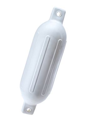 Seachoice DE79231S 79021 Twin Eye Ribbed Fender, White, 6.5 x 23