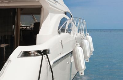 Seachoice DE79271S 79031 Twin Eye Ribbed Fender, White, 8.5 x 27