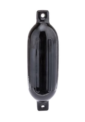 Seachoice DE79236S 79061 Twin Eye Ribbed Fender, Black, 6.5 x 23