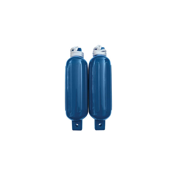 Seachoice DE77232S 79273 Twin Eye Ribbed Fender Kit (Includes 2 6.5" x 23" Blue Fenders and Matching 3/8 5' Lines)