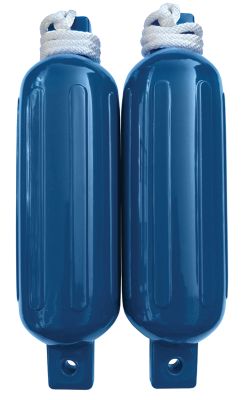 Seachoice DE77202S 79253 Twin Eye Ribbed Fender Kit (Includes 2 5.5" x 20" Blue Fenders and Matching 3/8 5' Lines)