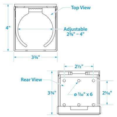 Seachoice 79411 Chrome Plated Folding and Adjustable Drink Holder
