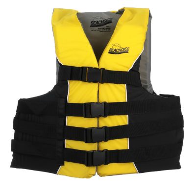 Seachoice 50-86430 Deluxe 4-Belt Ski Vest - Yellow/Black, XXL/XXXL