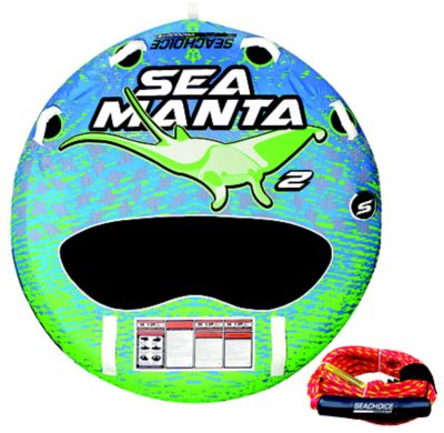 Seachoice 21-1100 86923 Sea-Manta Deck Tube w/Tow Rope, 1-2 Rider