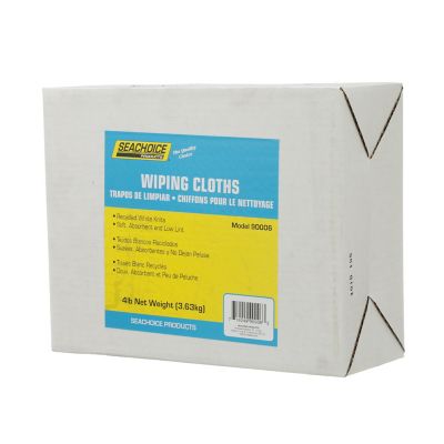 Seachoice 7402-SS05-SC 90006 Recycled White Knits Wiping Cloths, 4-lb. Box