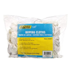 Seachoice 7402-01-12-SC 90007 Recycled White Knits Wiping Cloths, 1-lb. Bag