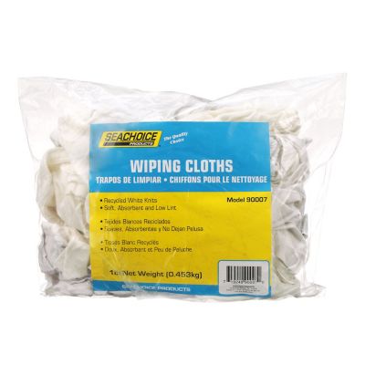 Seachoice 7402-01-12-SC 90007 Recycled White Knits Wiping Cloths, 1-lb. Bag