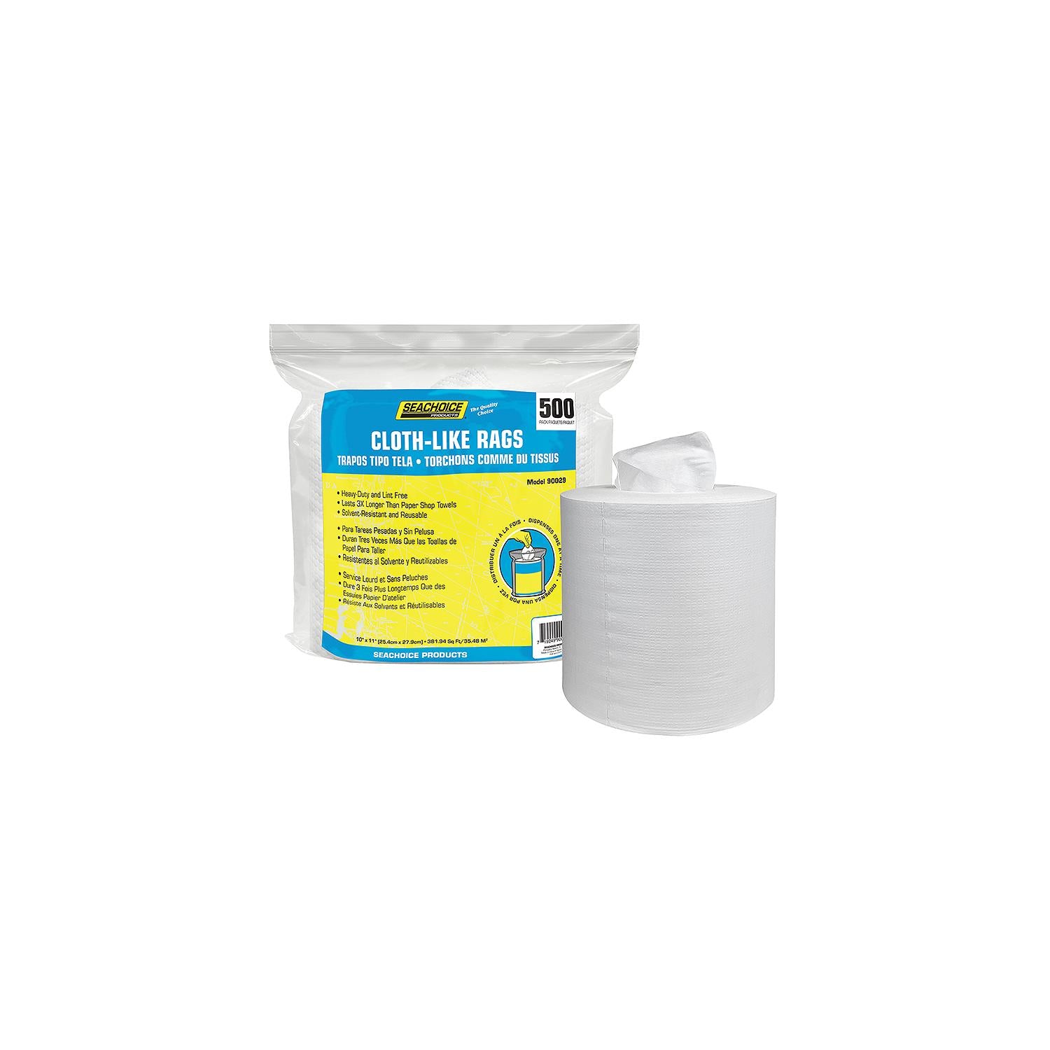 Seachoice NW-90029-500SC 90029 Cloth-Like Rags, 500-ct. Box