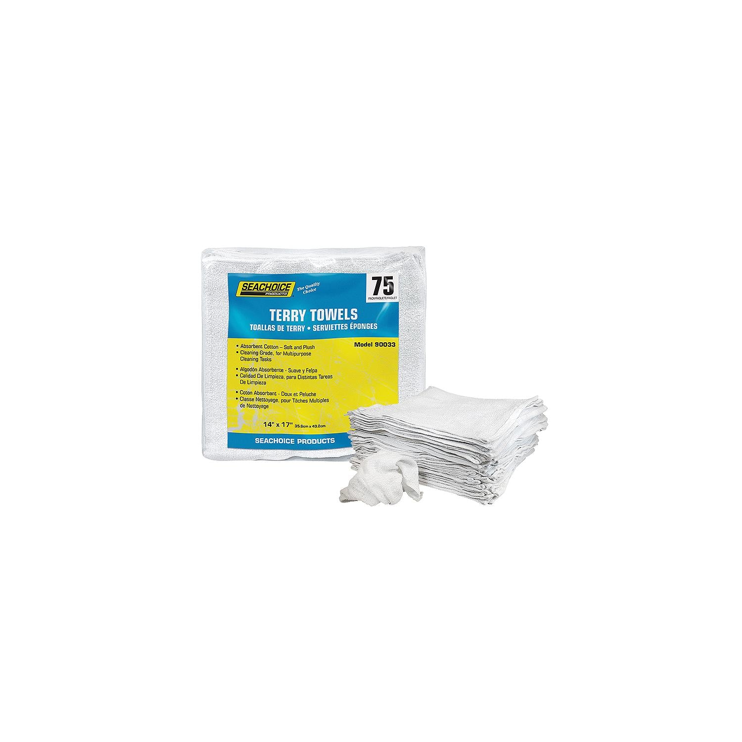 Seachoice T-90033-SC 90033 Terry Towels, 75-ct. Bag