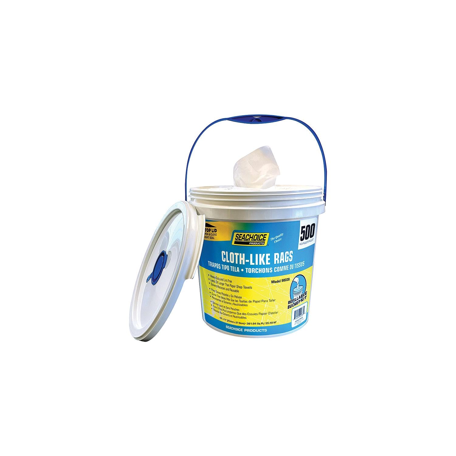 Seachoice NW-90038-500SC 90038 Cloth-Like Rags, 500-ct. Bucket