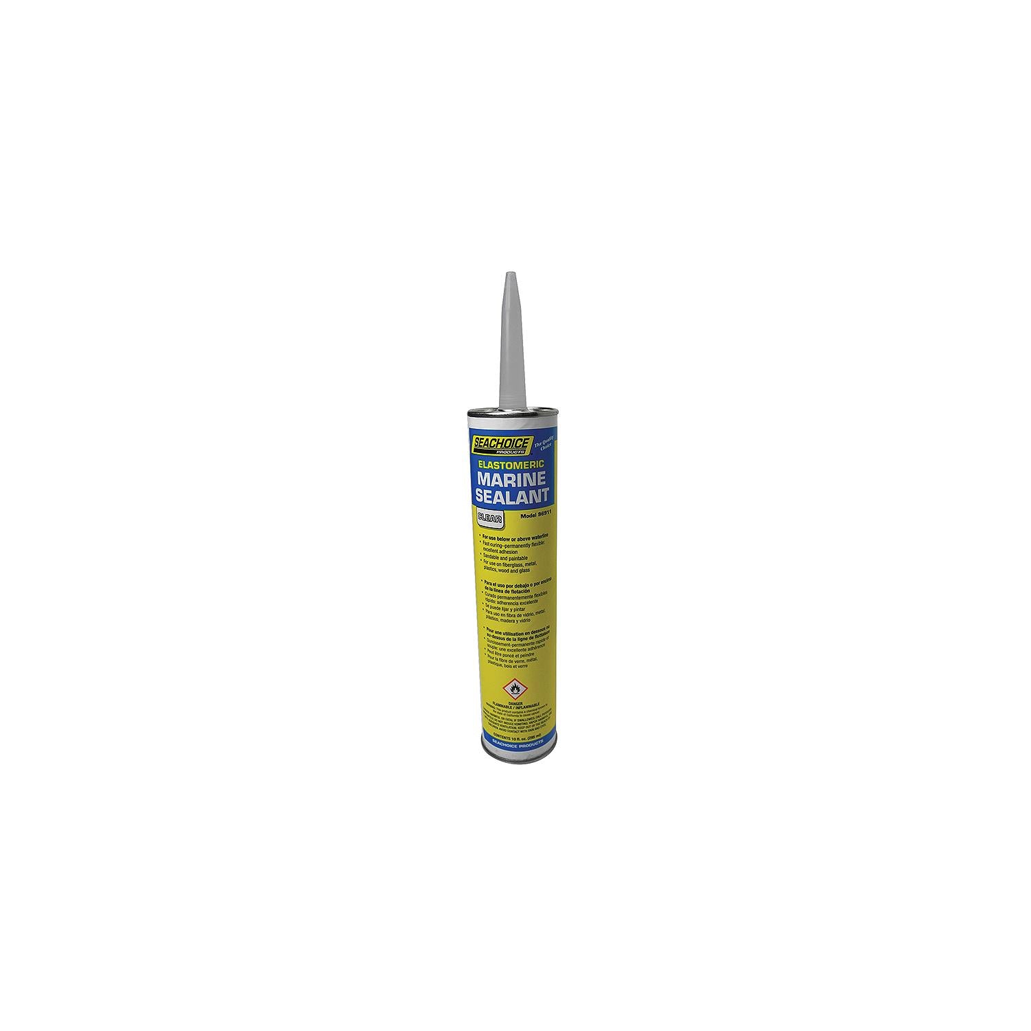 Seachoice 50-96911 Elastomeric Clear Marine Sealant, 10 oz.