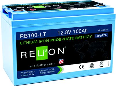 RELiON RB100-LT RB100LT LiFePO4 Lithium Iron Phosphate 12V Battery, Group 31