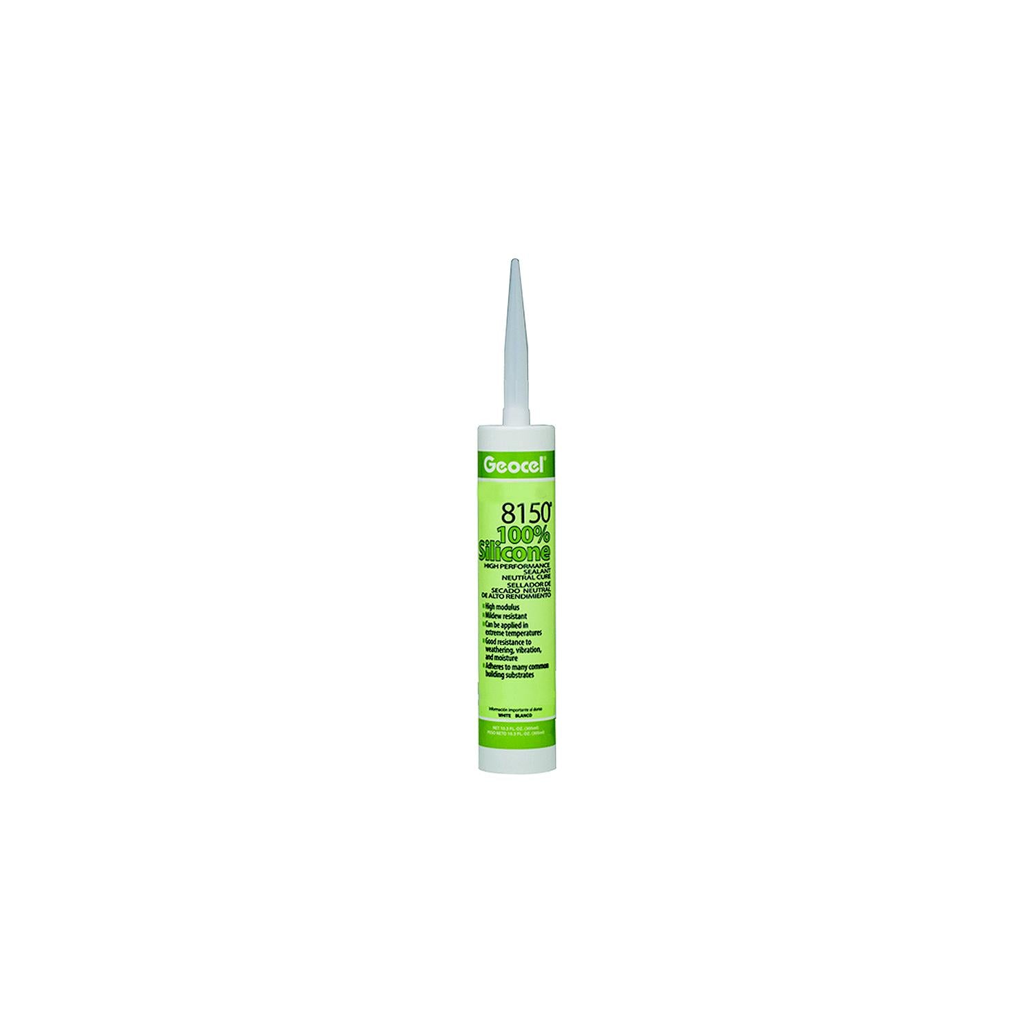 Geocel GC68125 8150Â® 100% Silicone High Performance Neutral Cure Sealant, 10.3 oz., Clear